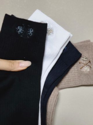 [사이즈가 있는 양말 필로이] 남/여 골지 발목 양말 4족 세트 남【S, M, L, XL】여【S, M, L】_컬러 랜덤 — 5점을 준 리뷰어가 2022년 6월 올린 사용 사진