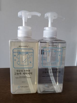 아토컴피 신생아와 반려동물도 사용가능한 고농축 세탁세제 섬유유연제 500ml 세트 (독일 피부과 임상시험 완료) — 5점을 준 리뷰어가 2022년 9월 올린 사용 사진