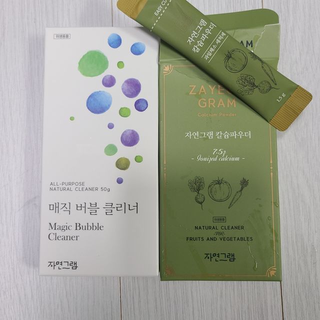 자연그램 세트_칼슘파우더 5포+매직버블클리너 5포 리뷰 사진