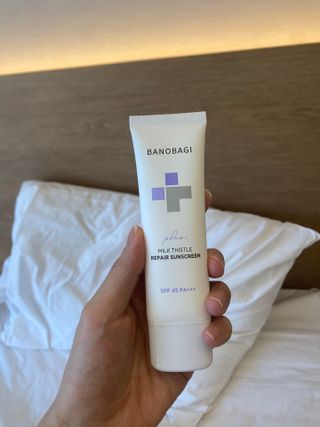 바노바기 코스메틱 바노바기 밀크씨슬 리페어 시카 선스크린 플러스 50ml — 5점을 준 리뷰어가 2023년 1월 올린 사용 사진