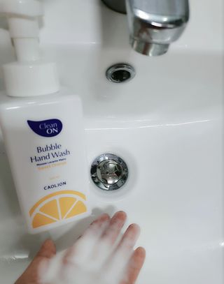 카오리온코스메틱스 클린온 버블 핸드 워시 500ml — 5점을 준 리뷰어가 2021년 8월 올린 사용 사진