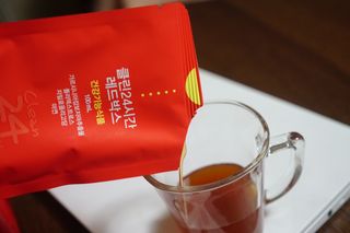 클린24시간 레드박스 1BOX(5포) + 전용보틀(500ml) — 5점을 준 리뷰어가 2024년 1월 올린 사용 사진