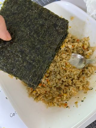 해풀잎 누구나 김밥*1ea [(혼합야채 35g *1ea,  김밥김 (5g, 5ea),  양념간장 (6g, 5ea), 참기름(5g, 2ea)] — 4.5점을 준 리뷰어가 2022년 7월 올린 사용 사진