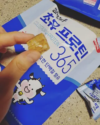 롯데제과 말랑카우 초유프로틴365 — 5점을 준 리뷰어가 2021년 9월 올린 사용 사진