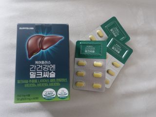 [경남제약헬스케어] 케어플러스 간건강엔 밀크씨슬 500mg 60정/2개월분/비타민B 5종+세레늄 — 4.5점을 준 리뷰어가 2024년 1월 올린 사용 사진