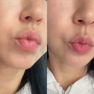 틱톡 [후르디아] 튼입술해결템 올리브영 블루베리 하이드레이팅 허니 립밤 — 5점을 준 리뷰어가 2023년 12월 올린 사용 사진