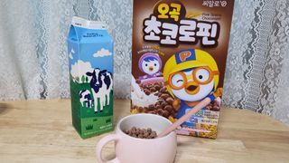 씨알푸드 뽀로로 시리얼 3종 — 5점을 준 리뷰어가 2022년 2월 올린 사용 사진
