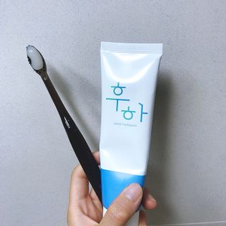 [심폐소생소] 무불소 임산부 천연 치약 — 4점을 준 리뷰어가 2021년 8월 올린 사용 사진