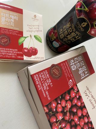 자연에온 몽모랑시 타트체리 3종 세트 구성 - 저분자콜라겐젤리, NFC 착즙주스 — 4.5점을 준 리뷰어가 2021년 7월 올린 사용 사진
