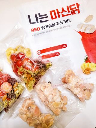 수플먼트 나는 마신닭!! 닭가슴살 주스키트, 먹기 힘들었던 닭가슴살 이제는 마시자 — 5점을 준 리뷰어가 2023년 3월 올린 사용 사진