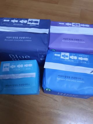 블루블루 유기농 순면 커버 생리대 — 3.5점을 준 리뷰어가 2021년 1월 올린 사용 사진