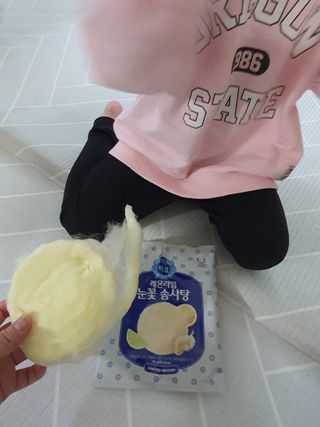 딜라이트 프로젝트  달콤한 눈꽃 간식세트( 눈꽃 솜사탕 / 레몬라임 솜사탕 / 달고나 총 7EA+스마트톡 증정) — 5점을 준 리뷰어가 2022년 4월 올린 사용 사진