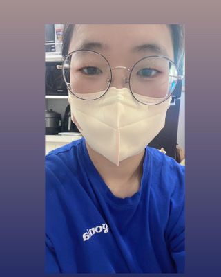 아이엘이 ILE 친환경 새부리형 방수 마스크 — 5점을 준 리뷰어가 2022년 4월 올린 사용 사진