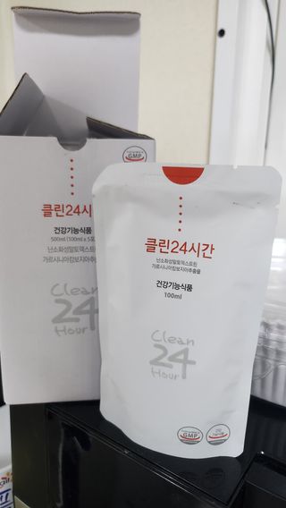 클린24시간 1BOX(5포) + 전용보틀(500ml) — 5점을 준 리뷰어가 2023년 8월 올린 사용 사진