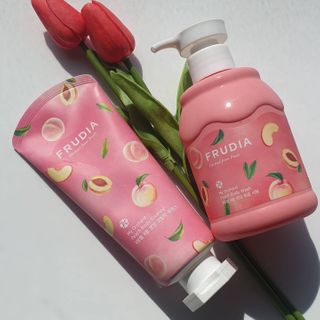 [후르디아] 복숭아 바디워시+바디에센스 세트 — 5점을 준 리뷰어가 2021년 2월 올린 사용 사진