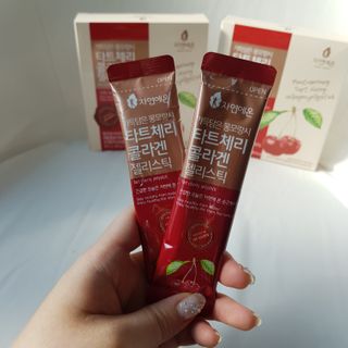 자연에온 가득담은 몽모랑시 타트체리 콜라겐 젤리스틱 — 5점을 준 리뷰어가 2021년 1월 올린 사용 사진