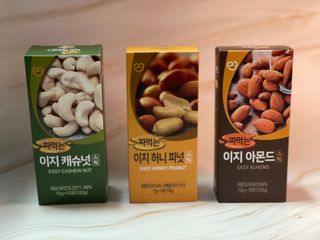 짜먹는 이지견과 짜먹는 이지아몬드, 짜먹는 이지허니피넛, 짜먹는 이지캐슈넛 각 10g X  10포 — 4점을 준 리뷰어가 2021년 2월 올린 사용 사진