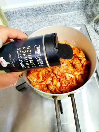 우주쿡 천연조미료 고메 프리미엄 시즈닝 6종 택1 청양고추+ /대파 /깻잎 /마늘 /생강 /표고버섯 — 5점을 준 리뷰어가 2021년 9월 올린 사용 사진