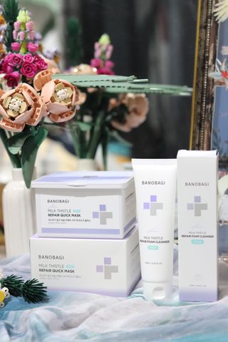 바노바기 코스메틱 바노바기 밀크씨슬 리페어 시카 폼 클렌저 플러스 120ml + 퀵 마스크 플러스 30매 — 4.5점을 준 리뷰어가 2023년 7월 올린 사용 사진