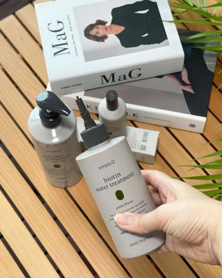 심플리오 비오틴 탈모케어 솔루션 3종 샴푸500ml+앰플100ml+워터 트리트먼트 250ml — 5점을 준 리뷰어가 2022년 7월 올린 사용 사진