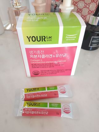 [풀무원건강생활] 생기충전 저분자콜라겐유산균 30포 — 5점을 준 리뷰어가 2021년 1월 올린 사용 사진