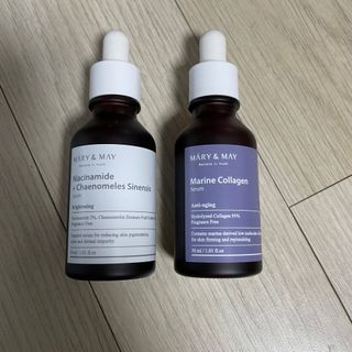 마리엔메이 히알루로닉스 세럼 ,나이아신아마이드 모과 세럼, 마린콜라겐 세럼, 청귤 흰목이버섯 추출물 세럼 — 5점을 준 리뷰어가 2021년 10월 올린 사용 사진