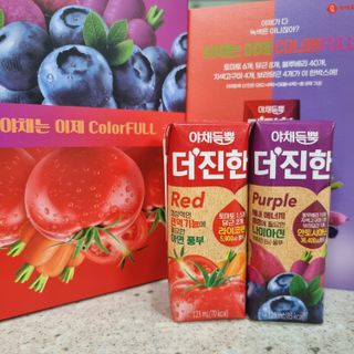 [롯데칠성] 야채듬뿍 더'진한 [롯데칠성] 야채는 이제 COLORFULL! 야채듬뿍  더 진한 레드 4개 +퍼플 4개 (총 8개) — 5점을 준 리뷰어가 2023년 6월 올린 사용 사진