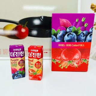 [롯데칠성] 야채듬뿍 더'진한 [롯데칠성] 야채는 이제 COLORFULL! 야채듬뿍  더 진한 레드 4개 +퍼플 4개 (총 8개) — 5점을 준 리뷰어가 2023년 6월 올린 사용 사진