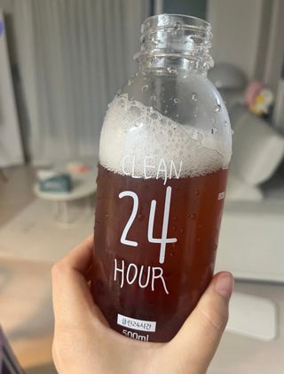 클린24시간 1BOX(5포) + 전용보틀(500ml) — 3.5점을 준 리뷰어가 2023년 7월 올린 사용 사진