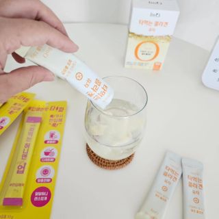 [음료수 대신 가능!]  빠르게 흡수되는 아임오 타먹는 콜라겐 1박스 — 4점을 준 리뷰어가 2023년 4월 올린 사용 사진