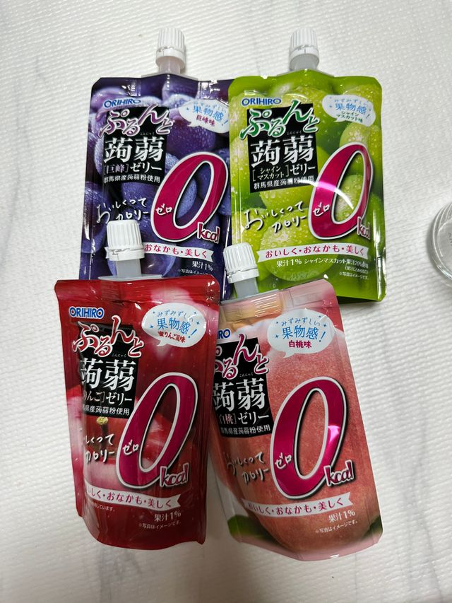 오리히로 곤약젤리 제로칼로리 130g 4종 4팩(맛별로 1팩씩) 리뷰 사진