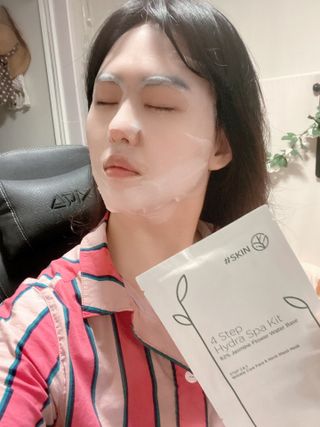 태그스킨 4스텝 주름개선 피부미백 영양 마스크팩 3개 세트(최신버전) — 5점을 준 리뷰어가 2022년 3월 올린 사용 사진
