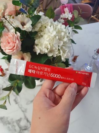 메타아르기닌 GC녹십자웰빙 메타 아르기닌 6000 플러스 오르니틴 — 5점을 준 리뷰어가 2022년 11월 올린 사용 사진