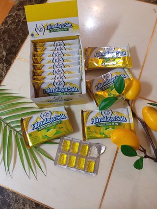 마요라 히말라야 솔트 캔디 2종-페퍼민트 맛, 라임민트 맛 — 5점을 준 리뷰어가 2022년 11월 올린 사용 사진