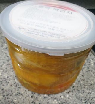 셰프애찬 단호박 백김치 1kg — 5점을 준 리뷰어가 2022년 10월 올린 사용 사진