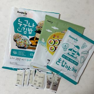 해풀잎 누구나 김밥*1ea [(혼합야채 35g *1ea,  김밥김 (5g, 5ea),  양념간장 (6g, 5ea), 참기름(5g, 2ea)] — 5점을 준 리뷰어가 2022년 11월 올린 사용 사진