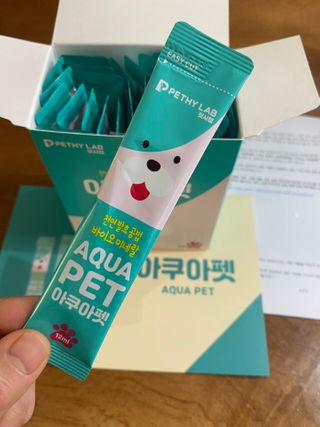 펫시랩 반려견용 액상 프리바이오틱스 아쿠아펫 — 5점을 준 리뷰어가 2021년 1월 올린 사용 사진