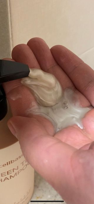 프리마인 더이상 뻣뻣하고 효과없는 탈모샴푸는 NO. 근본부터 케어하는 셀베이스 그린티샴푸(500ml) — 4.5점을 준 리뷰어가 2023년 1월 올린 사용 사진