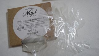 노플(NOPL) 노플 친환경 바이오 산화 생분해  항균 일회용 위생 비닐장갑 100매 + 지퍼백 소형, 대형 — 5점을 준 리뷰어가 2021년 9월 올린 사용 사진