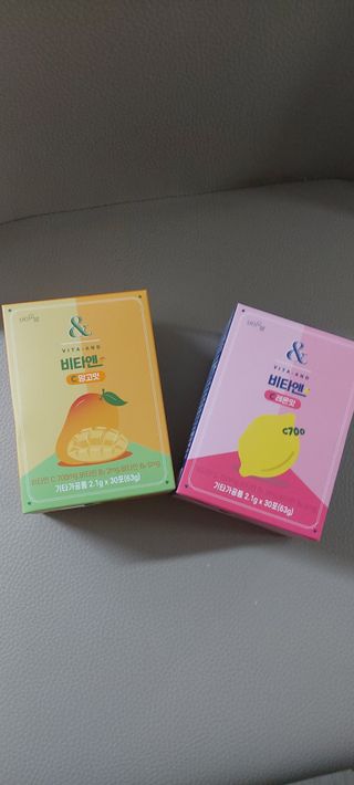비타앤C 레몬맛, 망고맛 — 5점을 준 리뷰어가 2021년 7월 올린 사용 사진