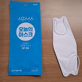 [심폐소생소] KF94 오늘의 마스크 대형 — 5점을 준 리뷰어가 2021년 9월 올린 사용 사진
