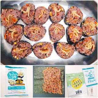 해풀잎 누구나 김밥*1ea [(혼합야채 35g *1ea,  김밥김 (5g, 5ea),  양념간장 (6g, 5ea), 참기름(5g, 2ea)] — 5점을 준 리뷰어가 2022년 7월 올린 사용 사진