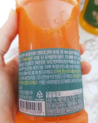 탐라원 제주의 맛, 몬딱주스 4종세트 - 한라봉몬딱주스, 천혜향몬딱주스, 청귤에이드, 당근몬딱주스 — 3점을 준 리뷰어가 2021년 7월 올린 사용 사진