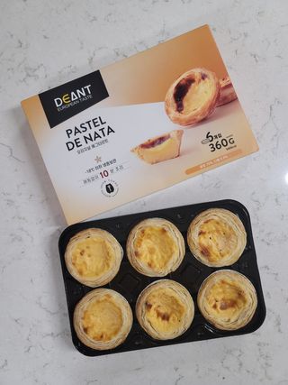 디앙뜨 포르투갈 에그타르트 오리지널 맛+패션후르츠+초콜릿타르트 맛 중 택1 — 4점을 준 리뷰어가 2021년 8월 올린 사용 사진