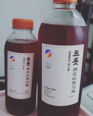 트롯전통식혜 트롯레드비트식혜 1리터 +500리터 — 5점을 준 리뷰어가 2021년 5월 올린 사용 사진