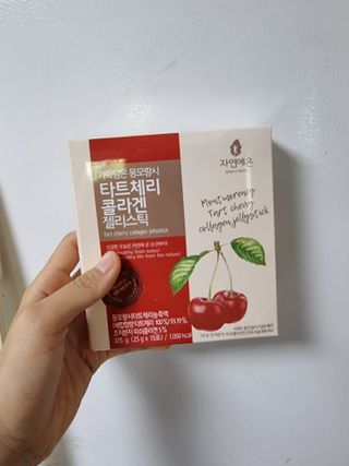 자연에온 몽모랑시 타트체리 3종 세트 구성 - 저분자콜라겐젤리, NFC 착즙주스 — 5점을 준 리뷰어가 2021년 7월 올린 사용 사진