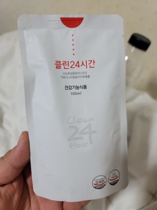 클린24시간 1BOX(5포) + 전용보틀(500ml) — 4점을 준 리뷰어가 2022년 9월 올린 사용 사진