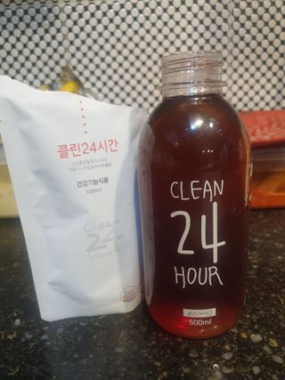 클린24시간 1BOX(5포) + 전용보틀(500ml) — 5점을 준 리뷰어가 2022년 8월 올린 사용 사진