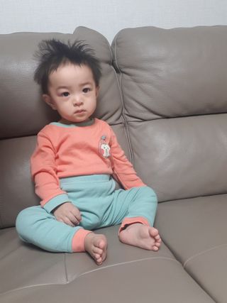 유비맘 캔디팡팡 내의/내복 상하 세트 — 5점을 준 리뷰어가 2021년 3월 올린 사용 사진