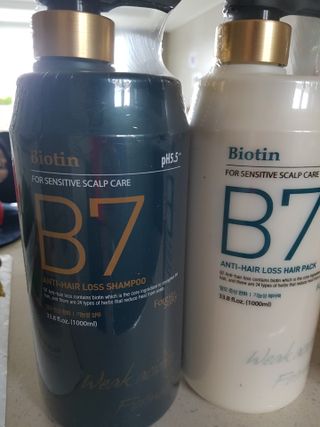 [포레스트스토리] B7 안티 헤어로스 샴푸1,000ml + 헤어팩 1,000ml — 5점을 준 리뷰어가 2021년 4월 올린 사용 사진